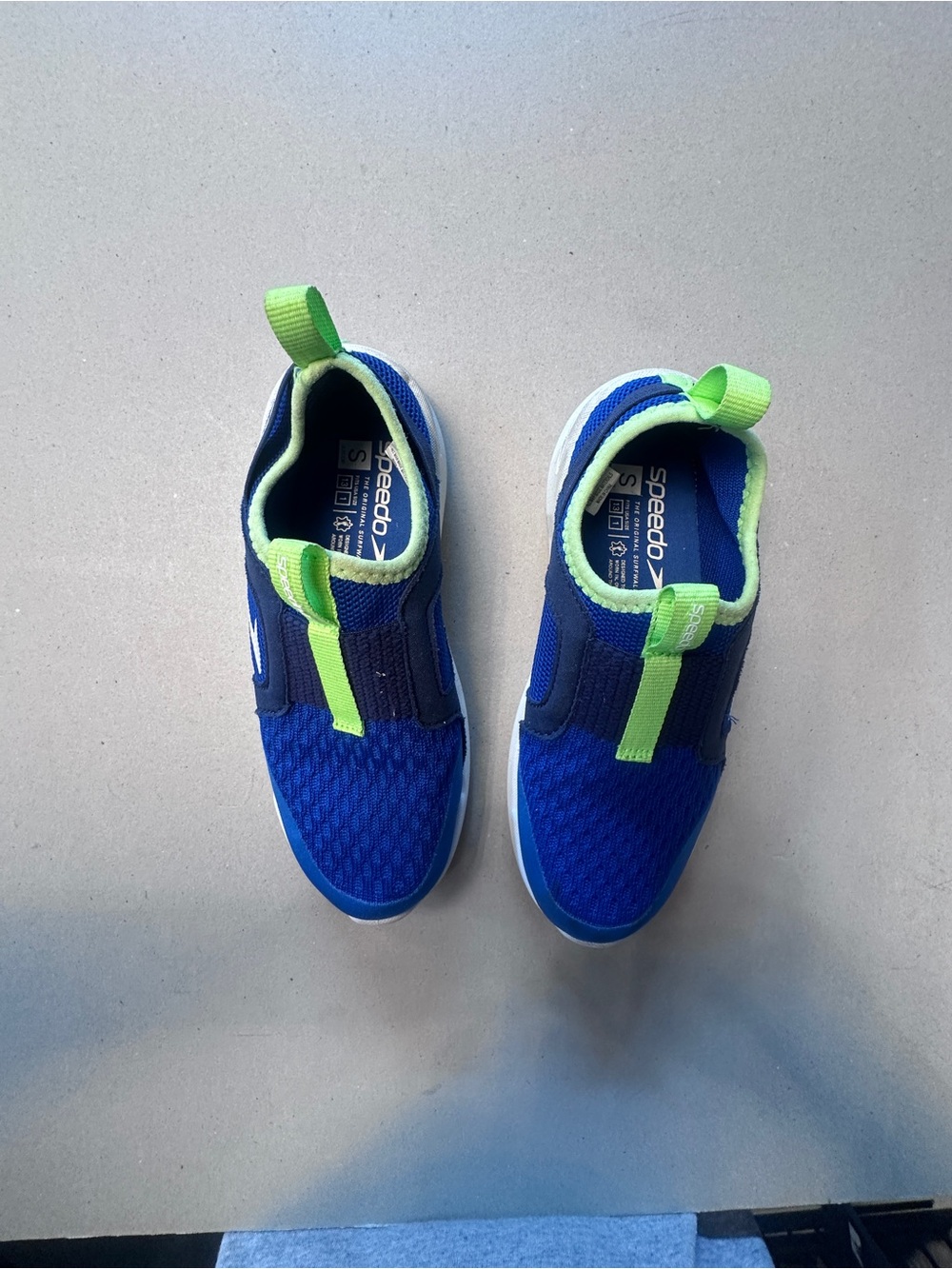 Speedo Youth Blue and Lime Slip-On Water Shoes